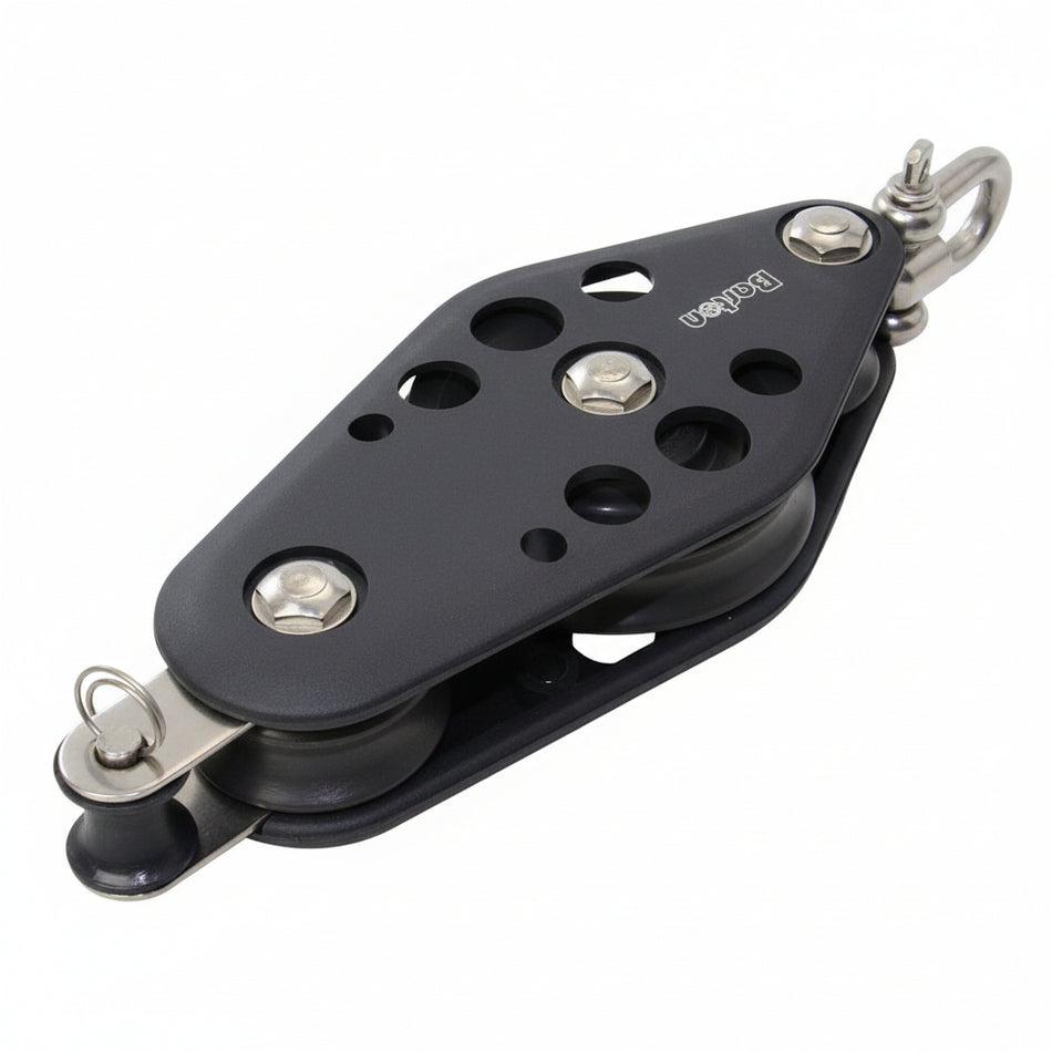 BARTON Violinblock Größe 6 kugelgelagert - Scheibe 70mm für Tau bis 12mm mit Wirbelschäkel