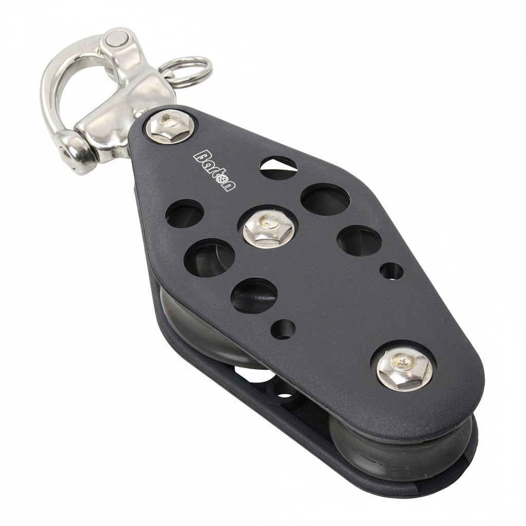 BARTON Violinblock Größe 6 kugelgelagert - Scheibe 70mm für Tau bis 12mm mit Schnappschäkel