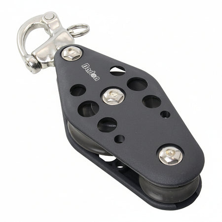 BARTON Violinblock Größe 6 kugelgelagert - Scheibe 70mm für Tau bis 12mm mit Schnappschäkel