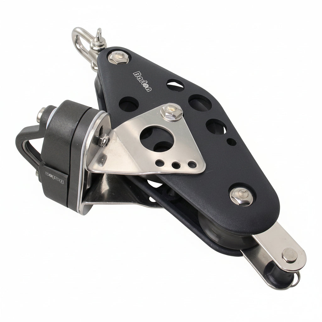 BARTON Violinblock Größe 5 kugelgelagert - Scheibe 64mm für Tau bis 12mm mit Wirbelauge