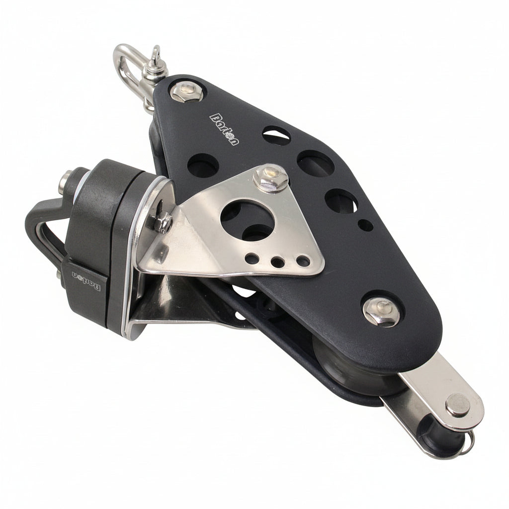 BARTON Violinblock kugell. 70/44mm, Seil 12mm, Wirbelsch, U-Bügel, K-Klemme