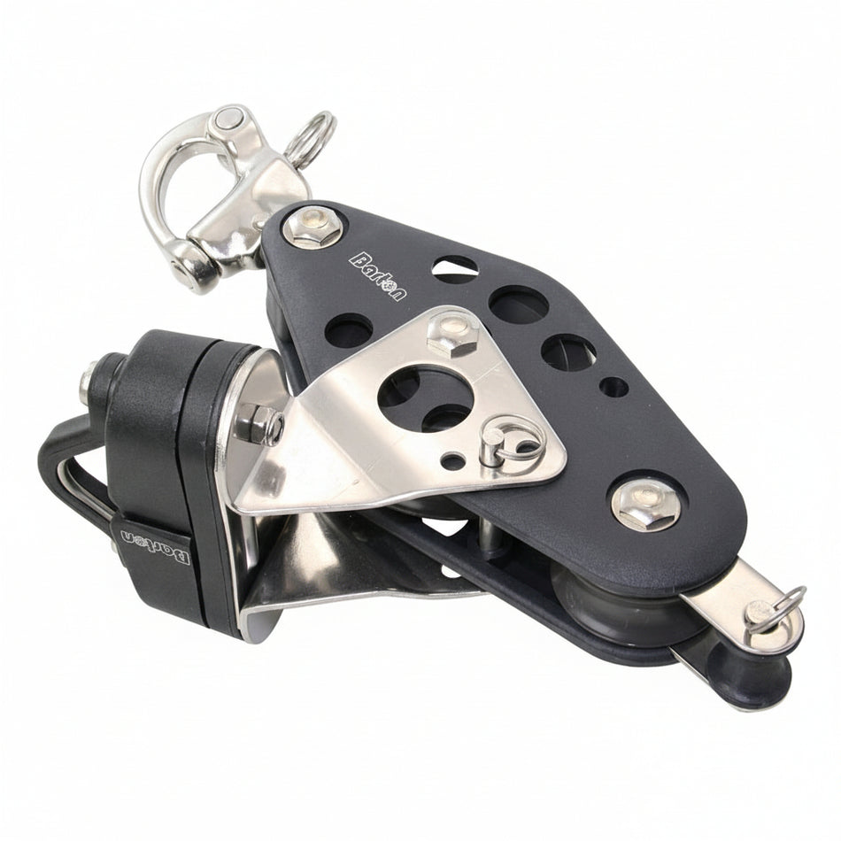 BARTON Violinblock Größe 6 kugelgelagert - Scheibe 70mm für Tau bis 12mm mit Schnappschäkel