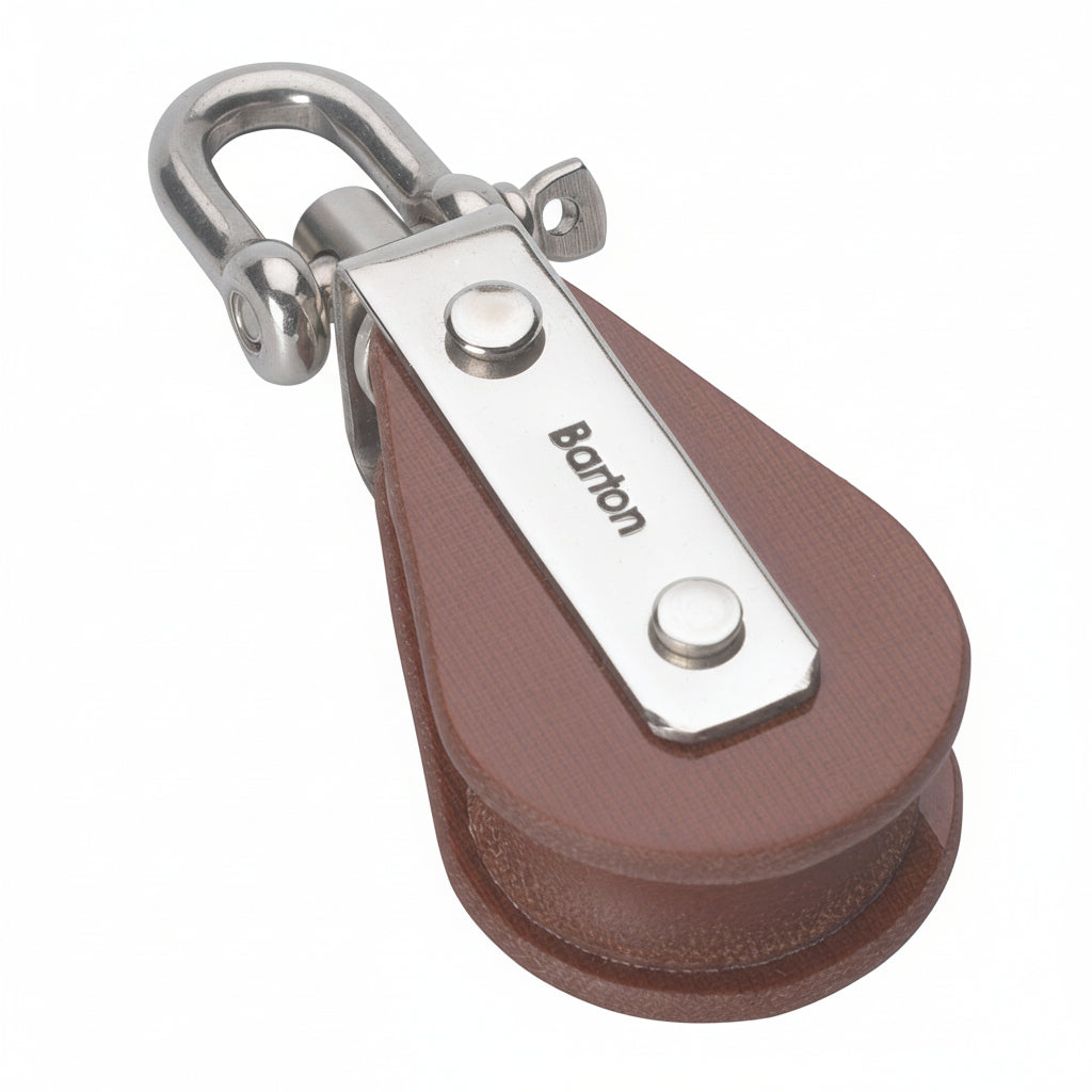 BARTON TUPHblox Einfachblock 20mm Tufnol - 8mm Seil - Wirbelschäkel mit/ohne Bügel