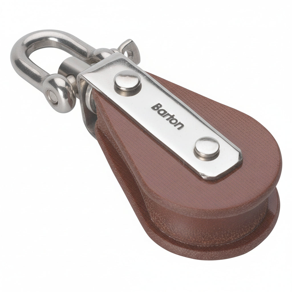 BARTON TUPHblox Einfachblock 30mm Tufnol - 10mm Seil - Wirbelschäkel mit/ohne Bügel ohne Unterbügel