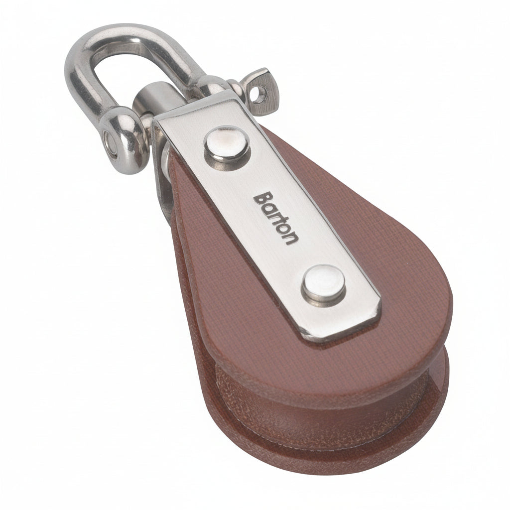 BARTON TUPHblox Einfachblock 45mm Tufnol - 13mm Seil - Wirbelschäkel mit/ohne Bügel