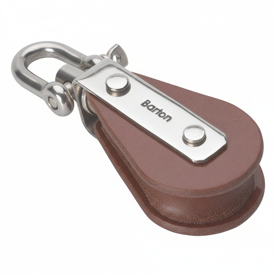 BARTON TUPHblox Einfachblock 58mm Tufnol - 14mm Seil - Wirbelschäkel mit/ohne Bügel