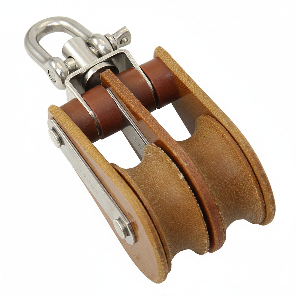 BARTON TUPHblox Doppelblock 20mm Tufnol - 8mm Seil - Wirbelschäkel mit/ohne Bügel