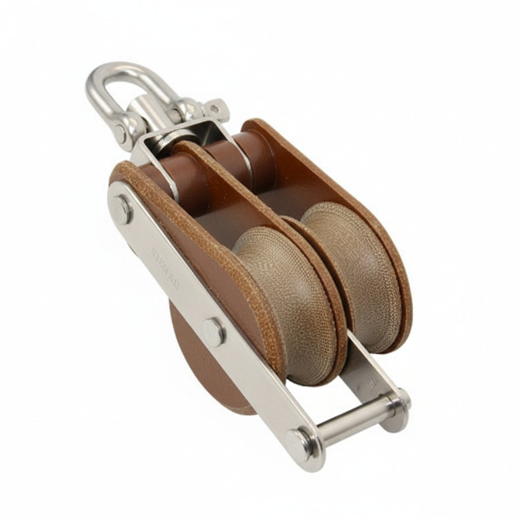 BARTON TUPHblox Doppelblock 30mm Tufnol - 10mm Seil - Wirbelschäkel mit/ohne Bügel mit Unterbügel