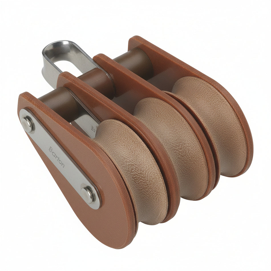 BARTON TUPHblox Dreifachblock mit festem Auge - Tufnol Segelblock 8mm ohne Unterbügel