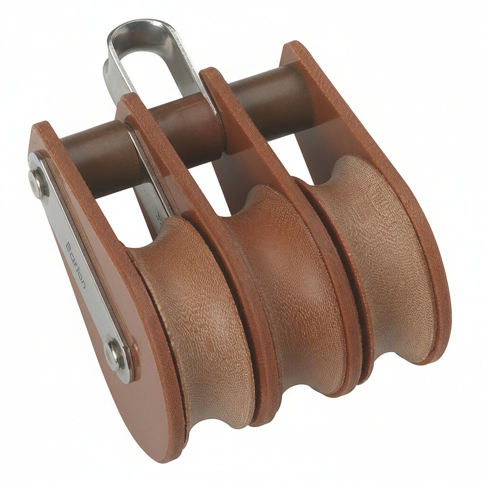 BARTON TUPHblox Dreifachblock mit festem Auge - Tufnol Segelblock 12mm
