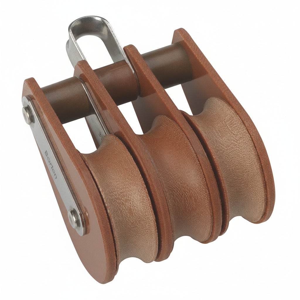 BARTON TUPHblox Dreifachblock mit festem Auge - Tufnol Segelblock 13mm
