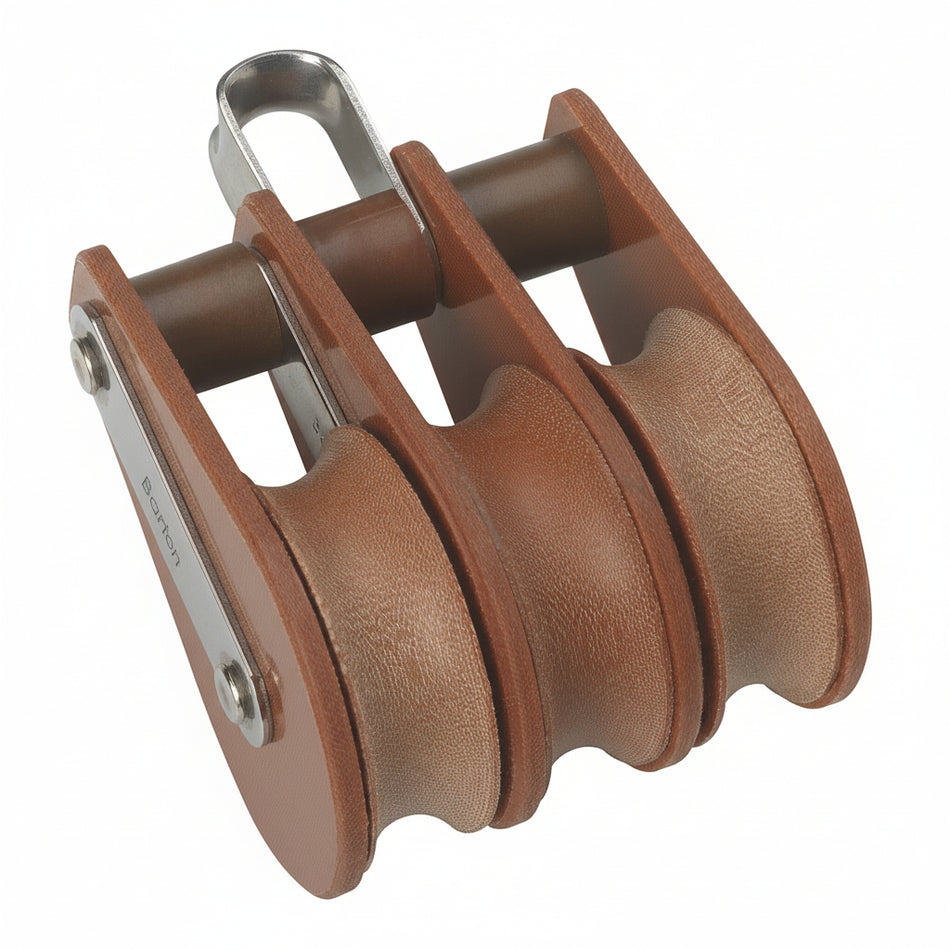 BARTON TUPHblox Dreifachblock mit festem Auge - Tufnol Segelblock 13mm