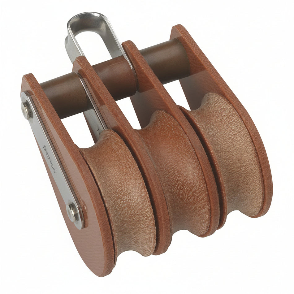 BARTON TUPHblox Dreifachblock mit festem Auge - Tufnol Segelblock 10mm