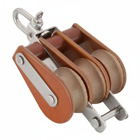 BARTON TUPHblox Dreifachblock mit Wirbelschäkel - Tufnol Segelblock 14mm mit Unterbügel