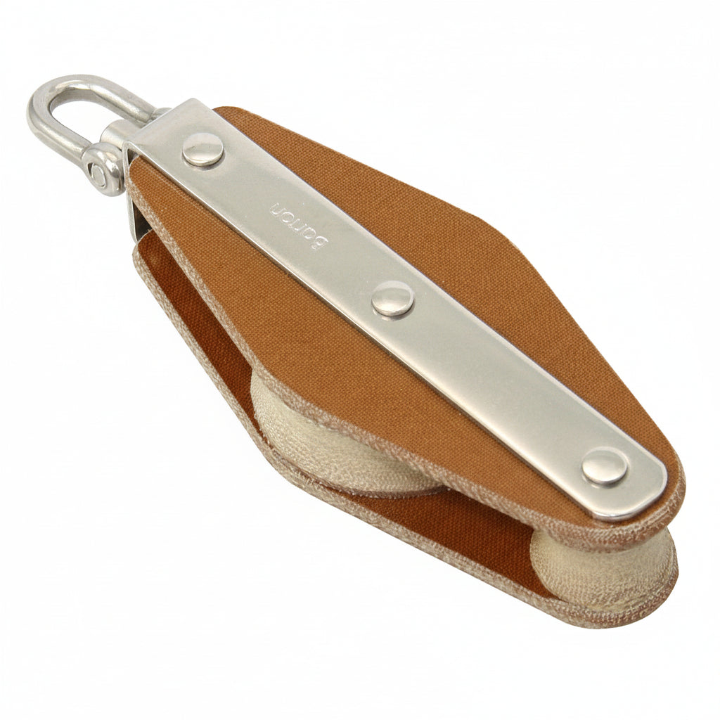 BARTON TUPHblox Violinenblock mit Wirbelschäkel - Tufnol Segelblock 8mm ohne Unterbügel