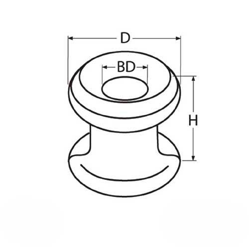 Planenknopf LM Chromstahl - Kugeliger Persenningknopf ohne Schraube