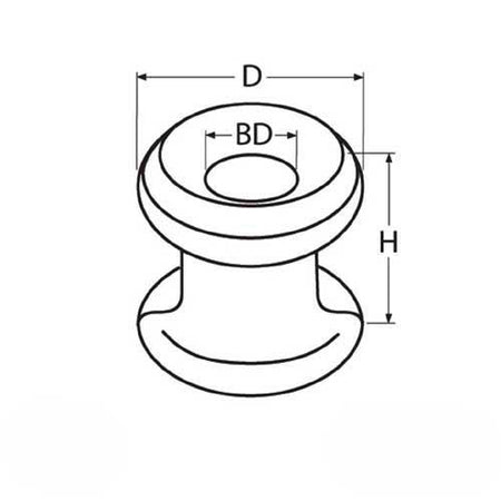 Planenknopf LM Chromstahl - Kugeliger Persenningknopf ohne Schraube