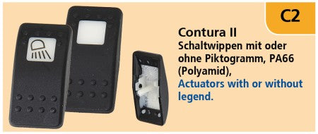 CARLING Schaltwippen Contura V & II - Wippschalter-Kappen mit Piktogrammen