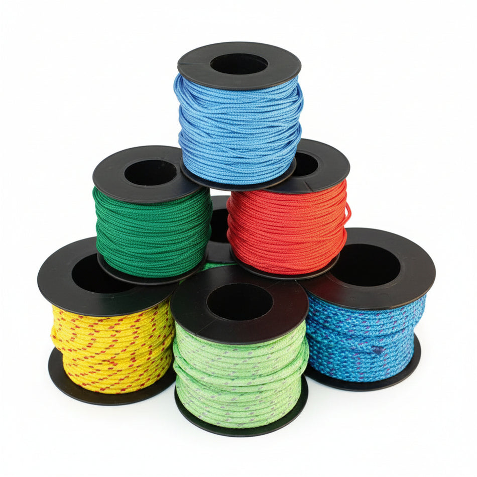 Flechtleine PES Polyester geflochten - Mini-Spulen 5er Pack