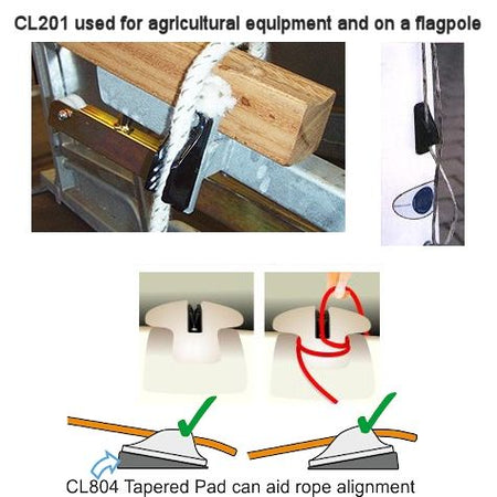 Clamcleat® CL201 Vertical Klemme 6-12 mm - Nylon Tauklemme
