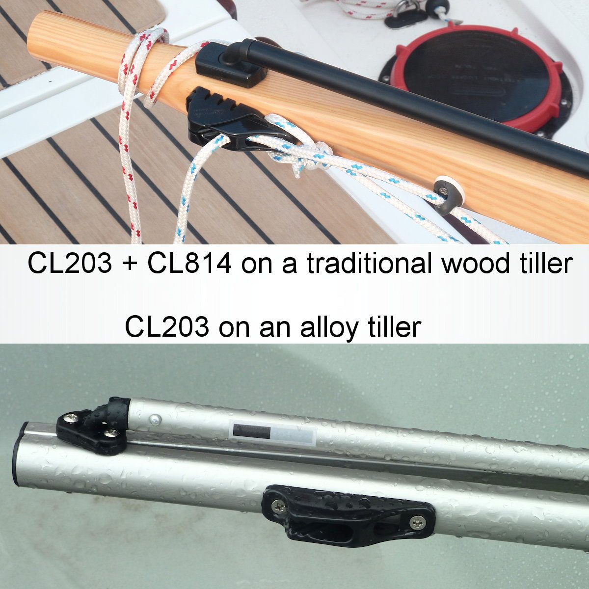 Clamcleat Junior CL203 3-6 mm – Nylon Seilklemme mit Leitöse