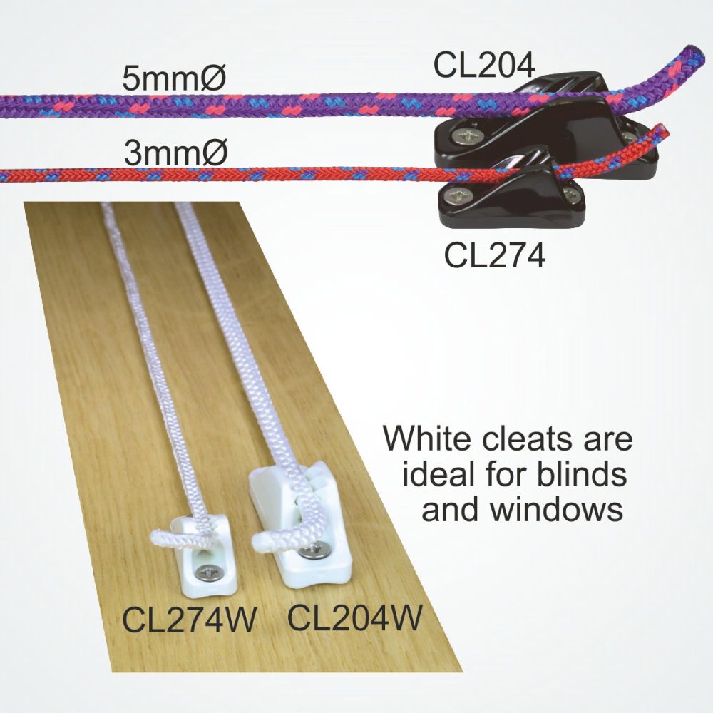 Clamcleat® Tauklemme CL204 Mini – Nylon Klemme für Tauwerk 3-6 mm