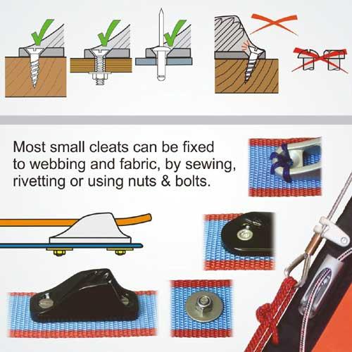 Clamcleat Klemme Micros 1-4 mm – Aluminium Seilklemme mit Leitöse