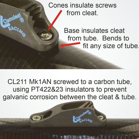 Clamcleat® Klemme Racing Junior MK-1 harteloxiert CL211MKI-AN Alu 3-6mm