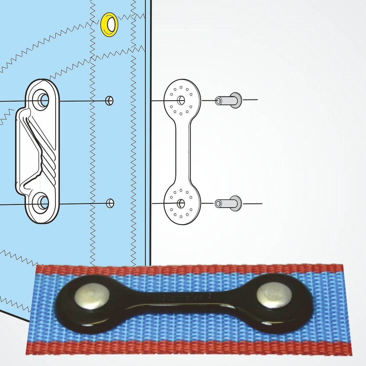 CLAMCLEAT CL212 Achterliekklemme aus Nylon