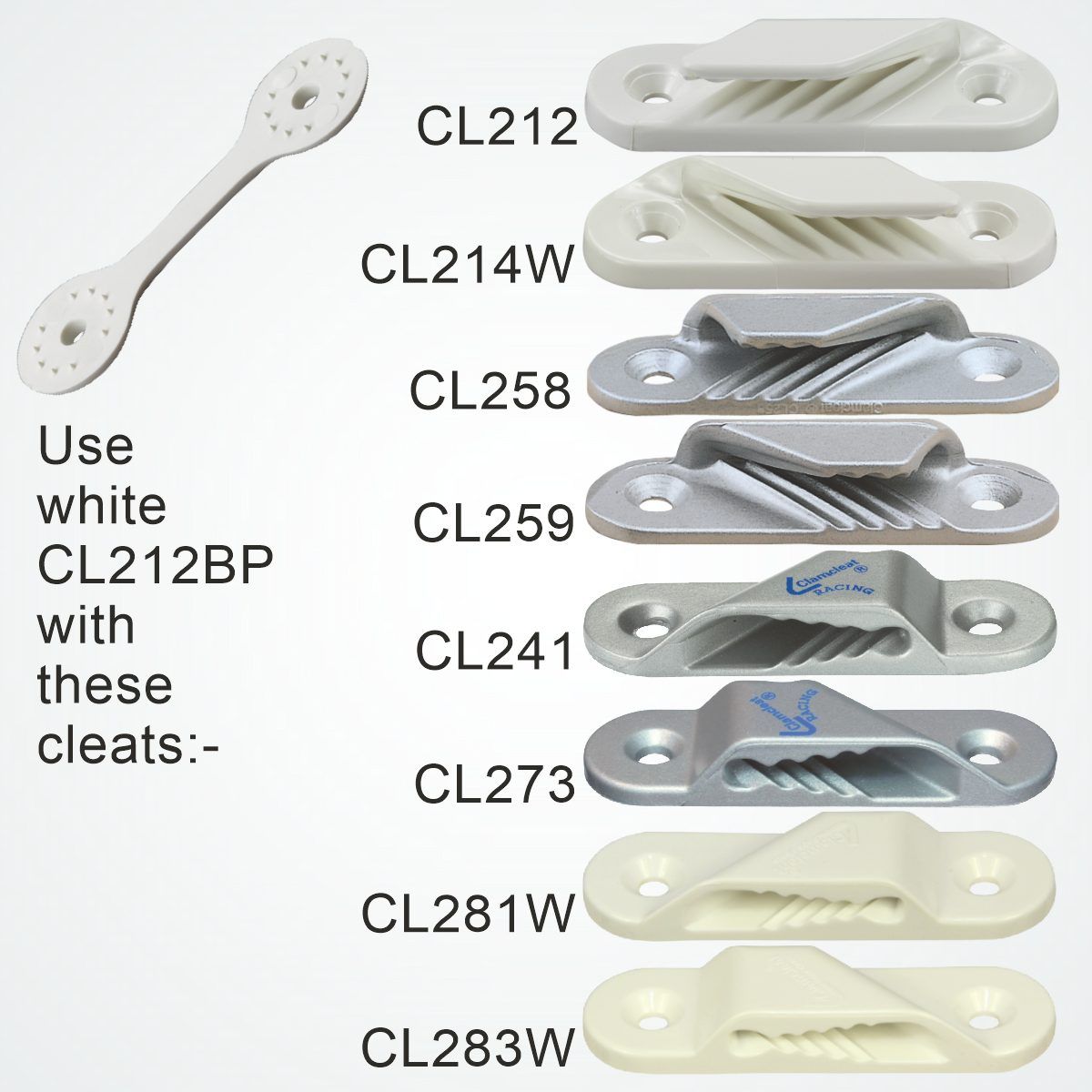 CLAMCLEAT CL212 Achterliekklemme aus Nylon