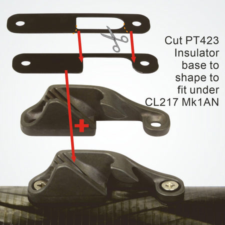 Clamcleat® CL217-I Klemme silber steuerbord Alu 3-6mm