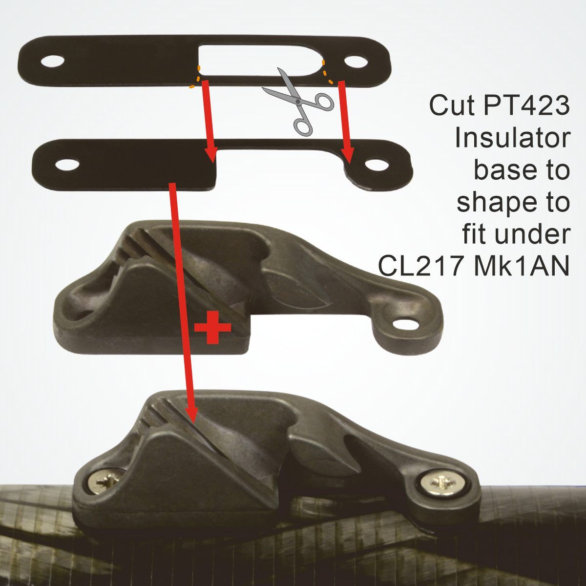 Clamcleat® CL217AN-I Klemme harteloxiert steuerbord Alu 3-6mm