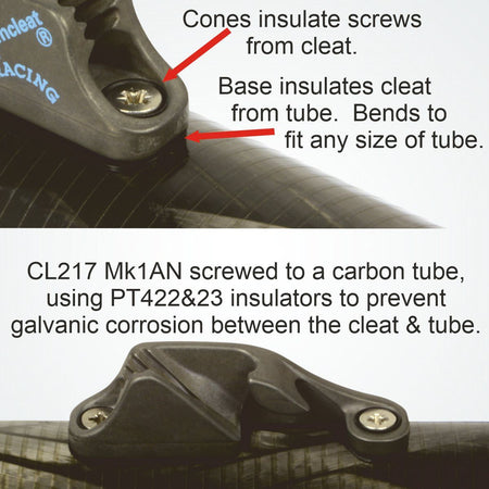 Clamcleat® CL217AN-I Klemme harteloxiert steuerbord Alu 3-6mm
