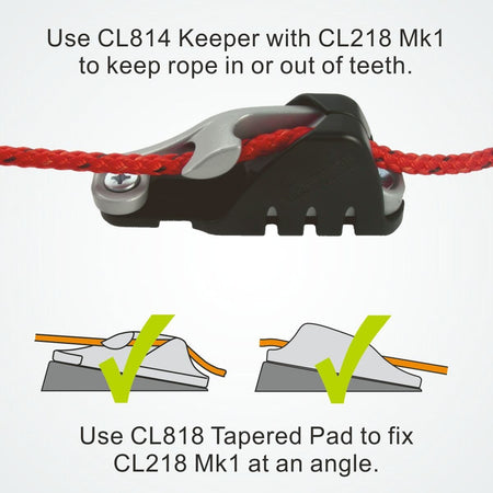 Clamcleat® CL218AN-I Backbord-Klemme 3-6 mm - Harteloxiertes Aluminium Racing Junior Mk1