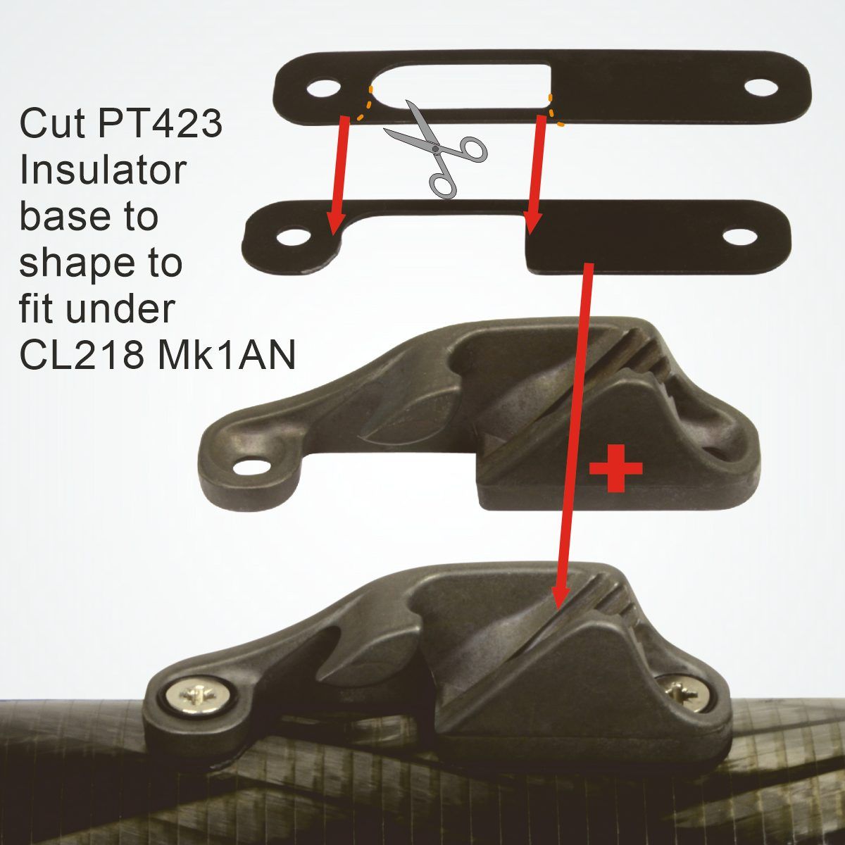 Clamcleat® CL218-I Backbord-Klemme 3-6 mm - Aluminium Racing Junior Mk1