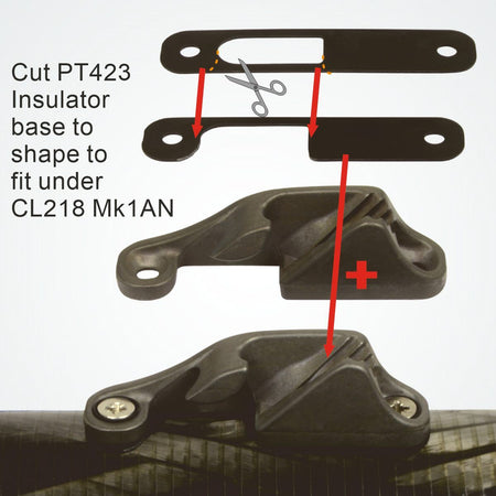 Clamcleat® CL218-I Backbord-Klemme 3-6 mm - Aluminium Racing Junior Mk1