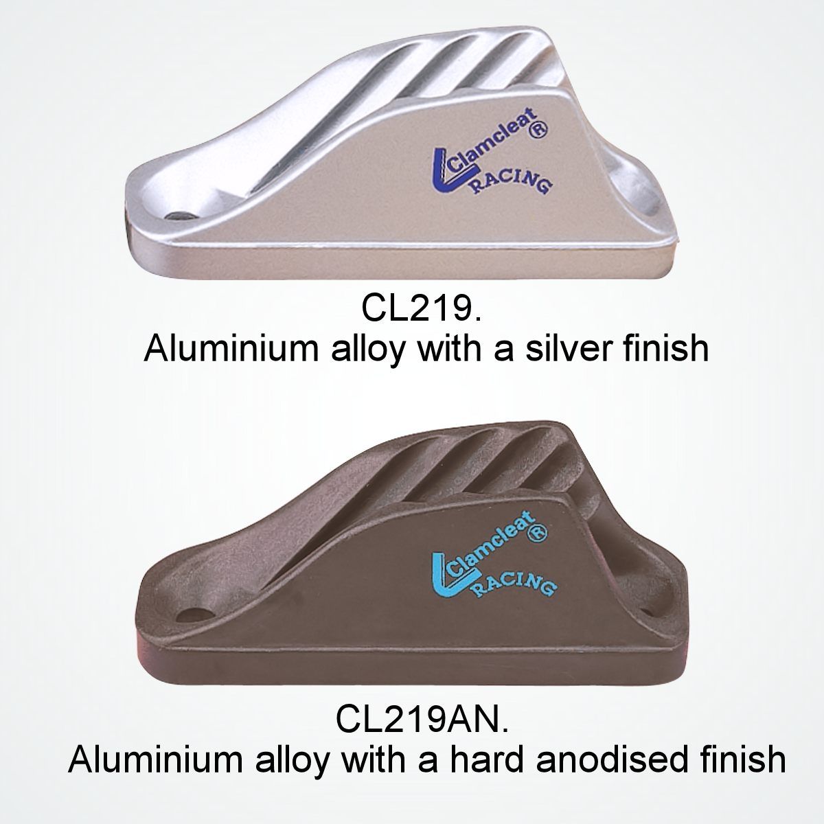Clamcleat® CL219 Racing Vertical 6-12 mm - Aluminium Tauklemme Silber