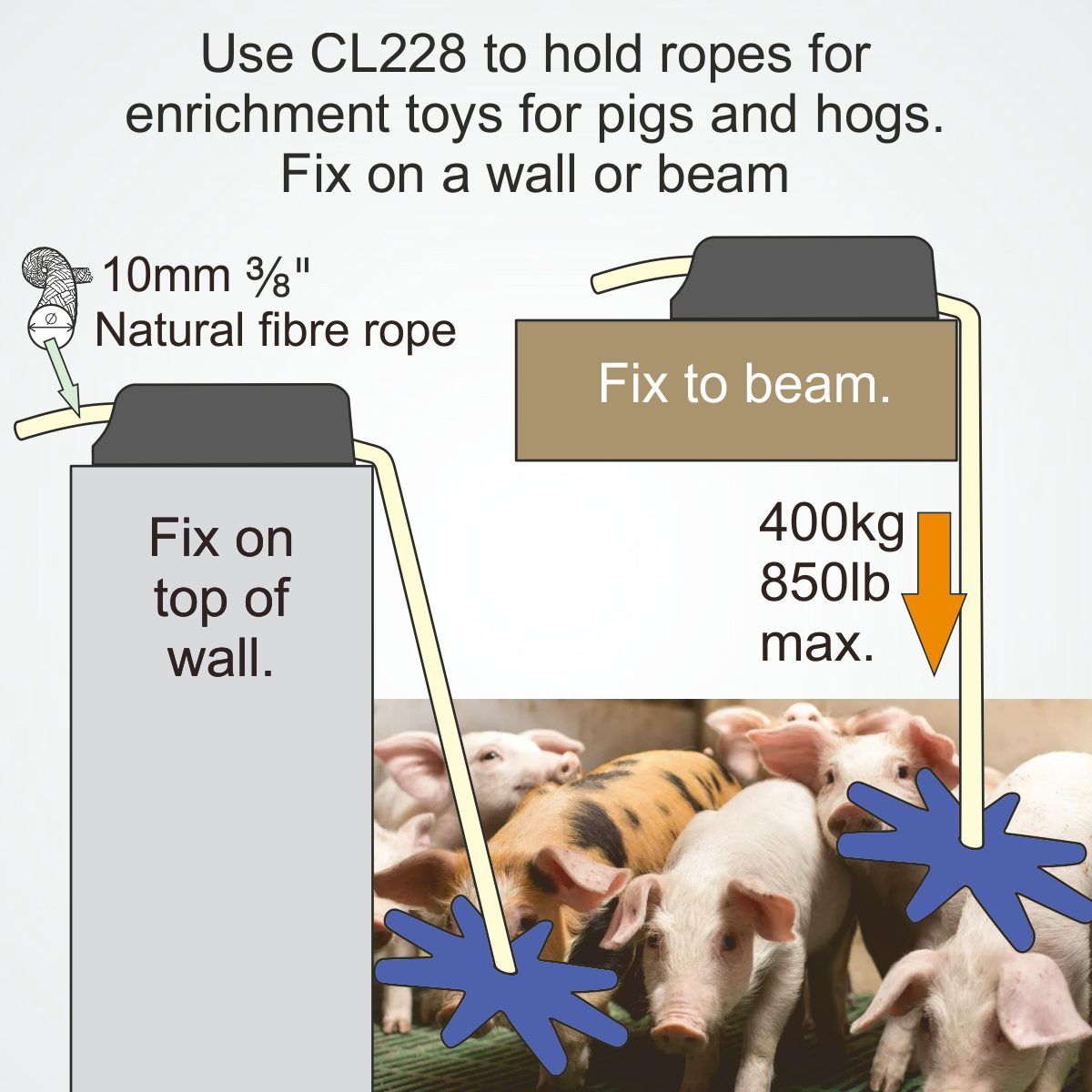 Clamcleat® CL228 Vertical mit Führungsauge 6-12 mm - Nylon Tauklemme