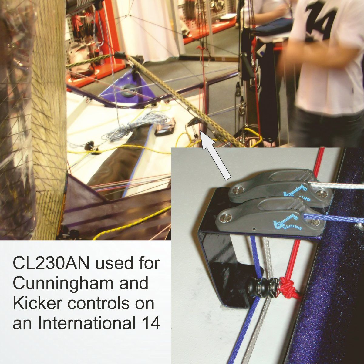 Clamcleat® CL230AN Unterrolle 3-6 mm - Harteloxiertes Aluminium Tauklemme