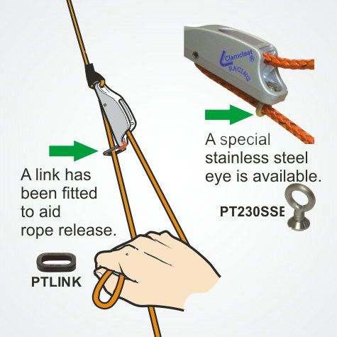 Clamcleat® CL230AN Unterrolle 3-6 mm - Harteloxiertes Aluminium Tauklemme