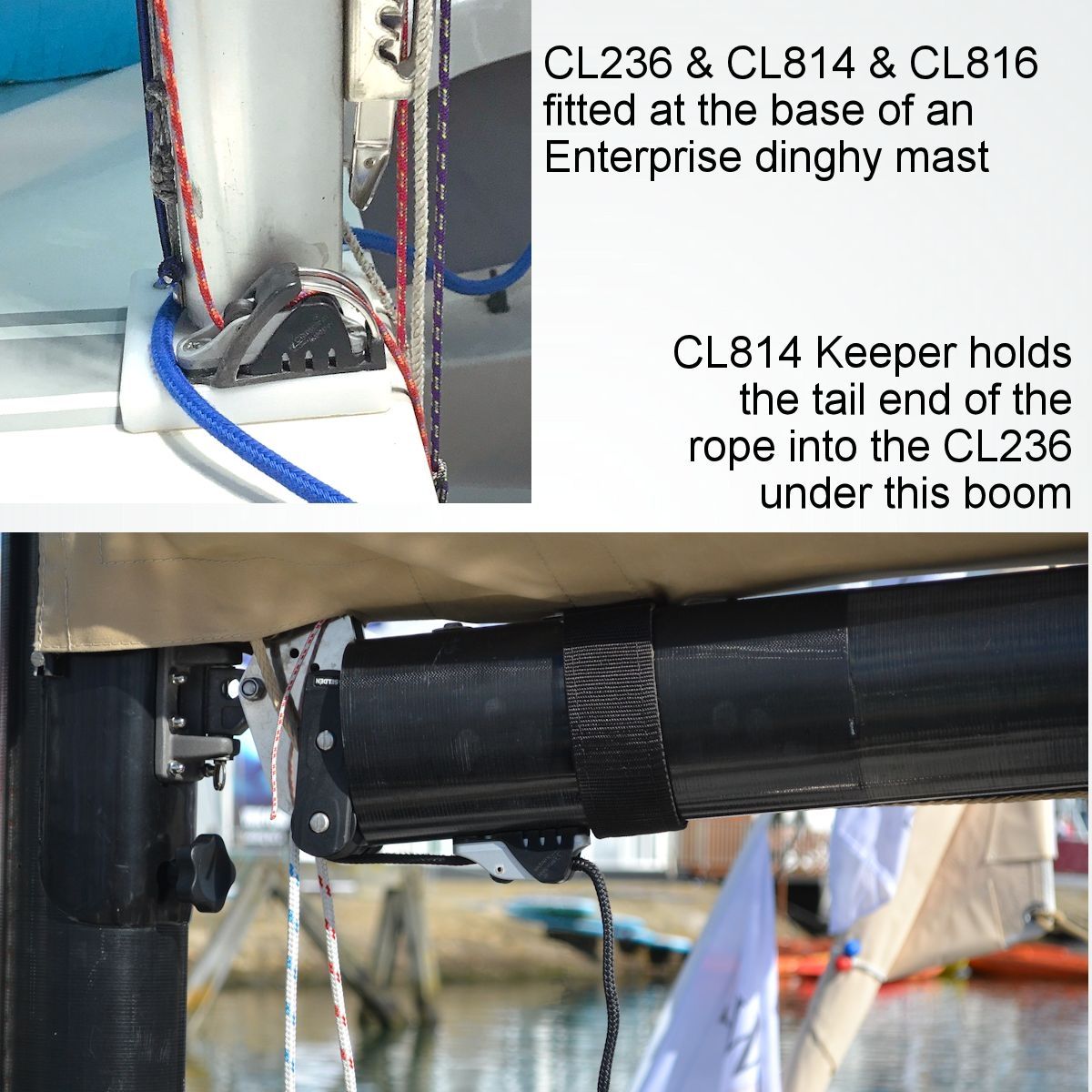 Clamcleat® CL236AN Oberrolle 3-6 mm - Harteloxiertes Aluminium Tauklemme