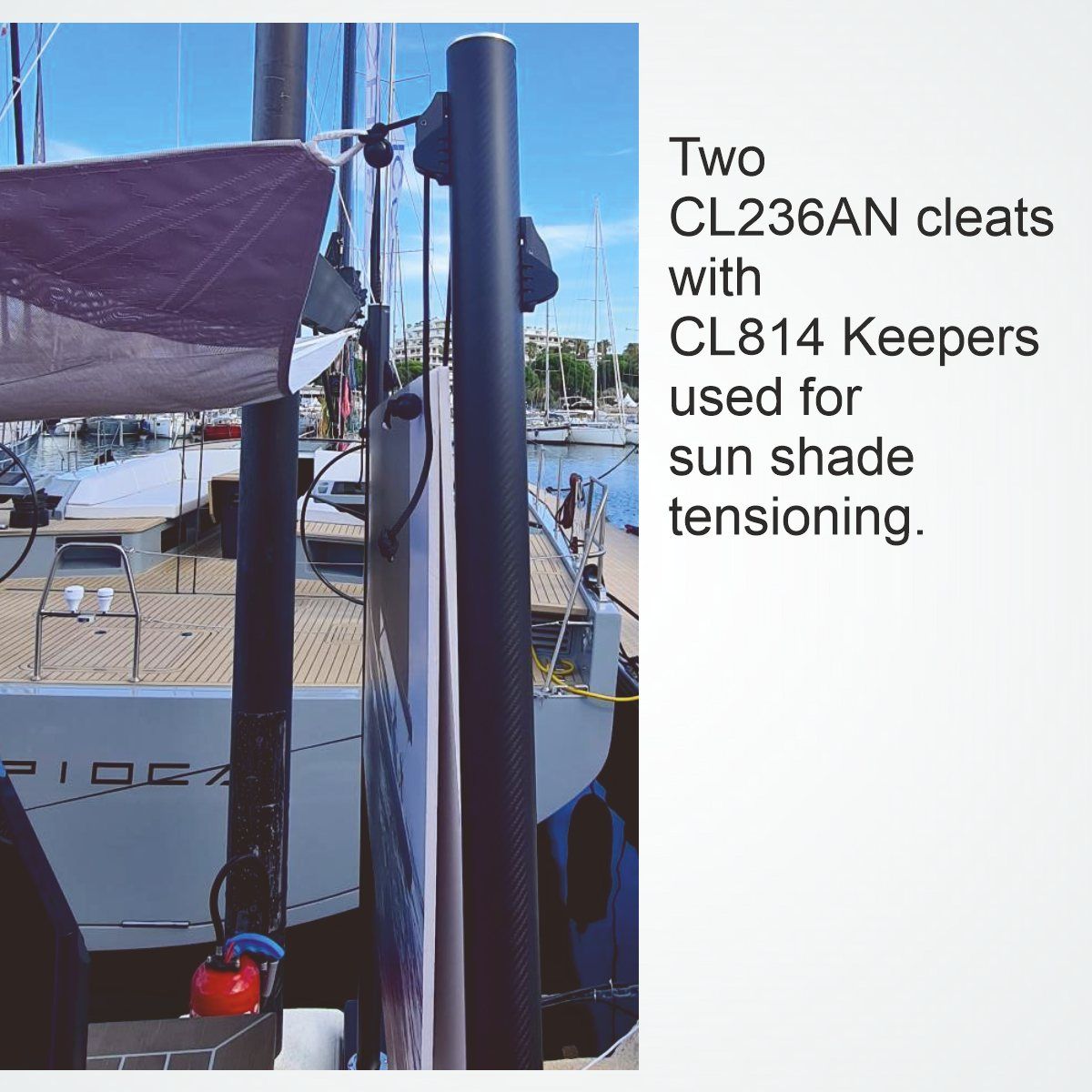 Clamcleat® CL236AN Oberrolle 3-6 mm - Harteloxiertes Aluminium Tauklemme