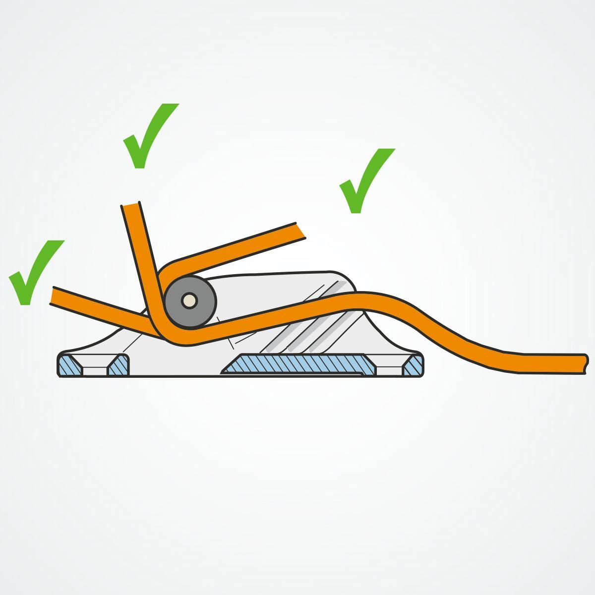 Clamcleat® CL236CS Oberrolle 3-6 mm - Verchromtes Aluminium Tauklemme