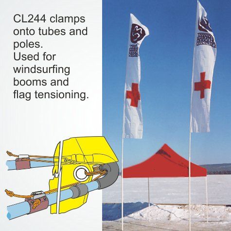 CL244 Baumklemme Windsurfklemme Clamcleat Alu + Nylon 3-6mm