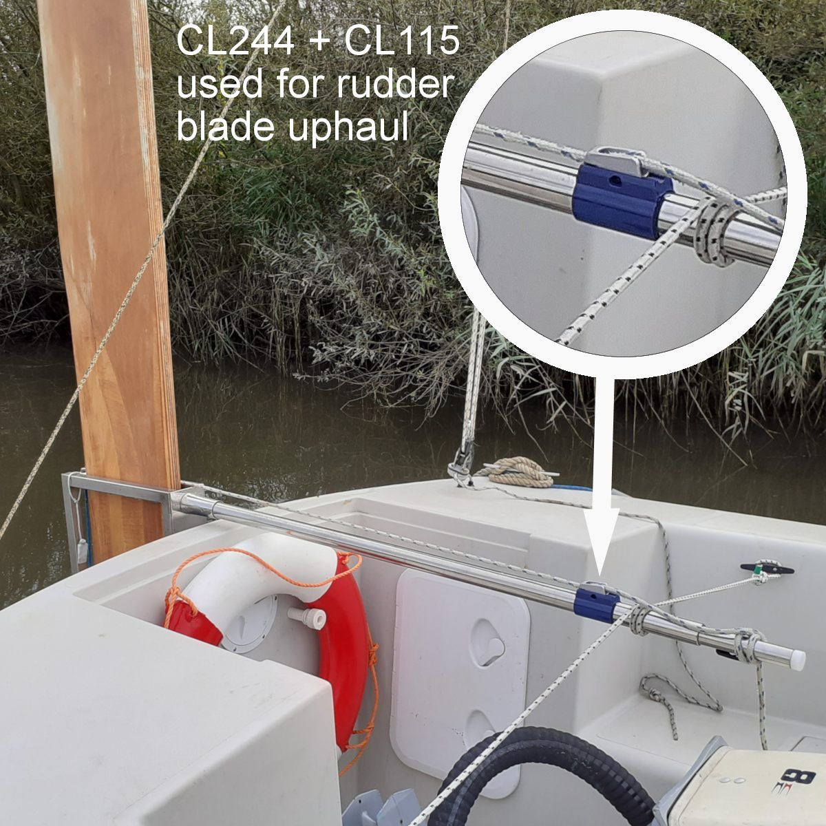 CL244 Baumklemme Windsurfklemme Clamcleat Alu + Nylon 3-6mm