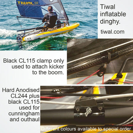 CL244 Baumklemme Windsurfklemme Clamcleat Alu + Nylon 3-6mm