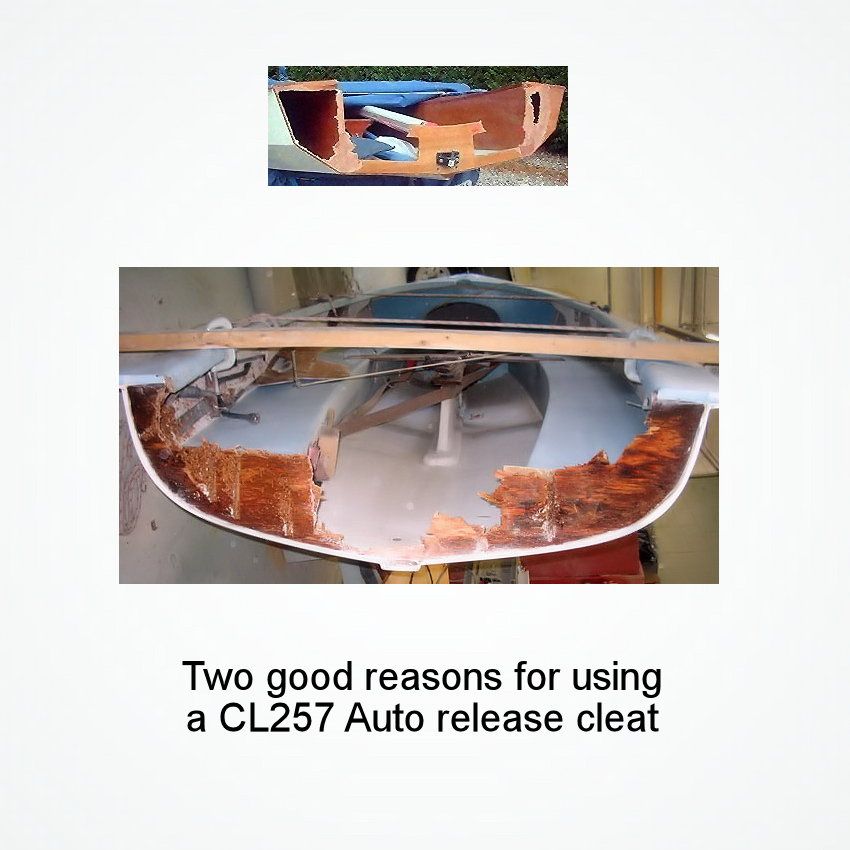 CL257 Auto-Release Tauklemme Clamcleat Alu 4-6mm