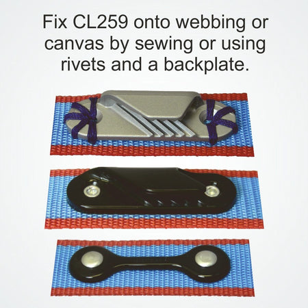 CLAMCLEAT CL259 Racing Fine Line Liekleinenklemme Backbord Alu - 1 Stück