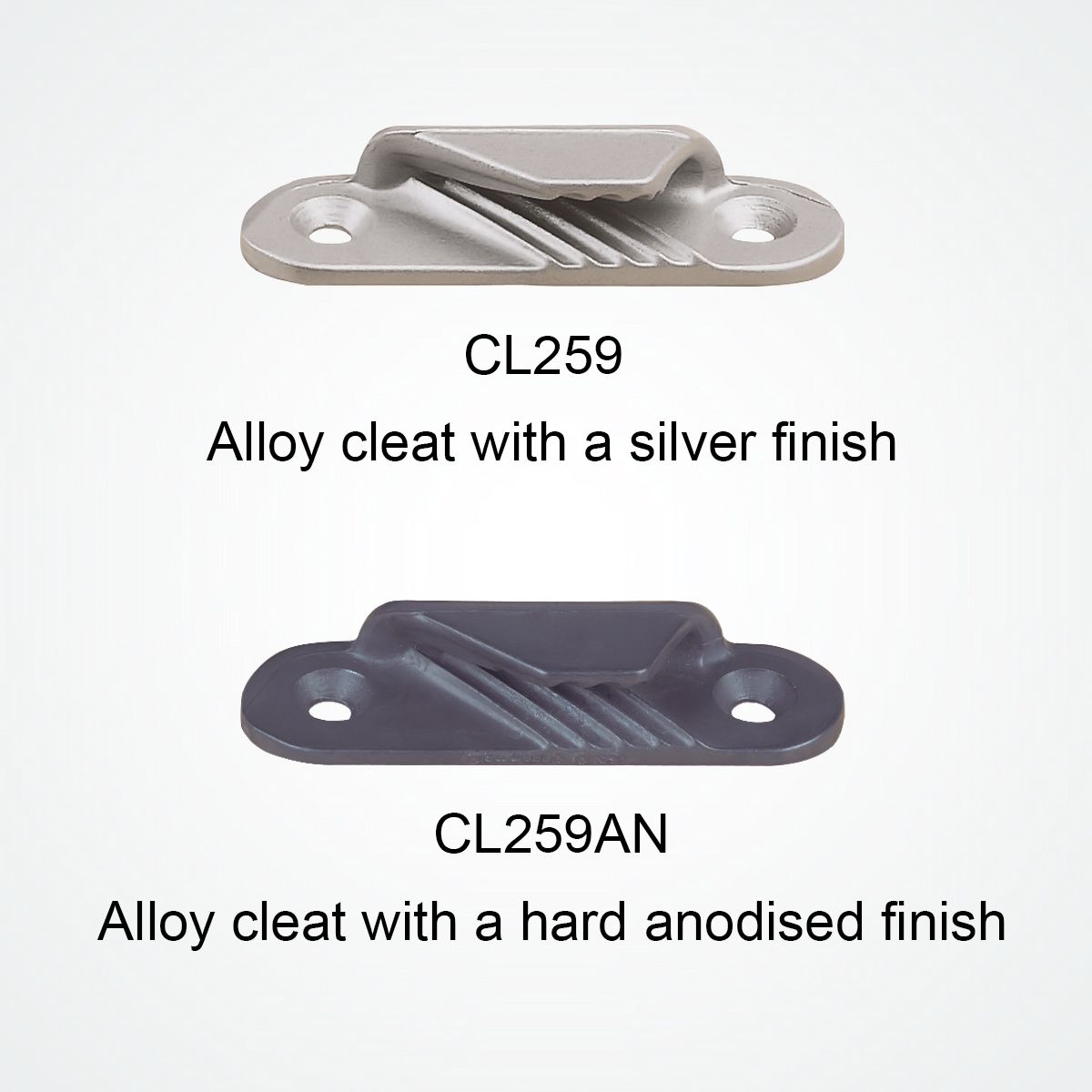 CLAMCLEAT CL259 Racing Fine Line Liekleinenklemme Backbord Alu - 1 Stück