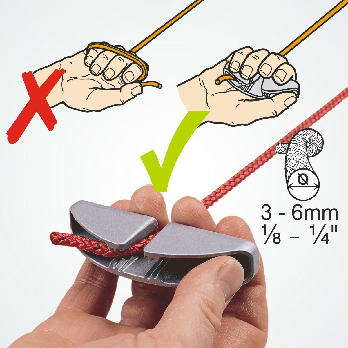 CL261 PowerGrip 1 Tauklemme Clamcleat Aluminium 3-6mm